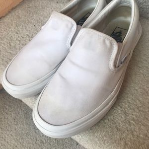 white slip on vans 7